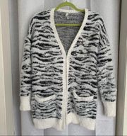 MUDD Zebra print cardigan sweater size L