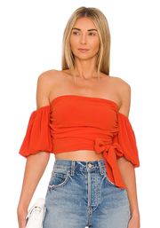 1960 x REVOLVE Leya Top in Orange Red