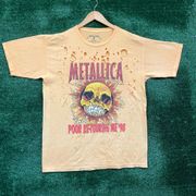 Metallica Poor Re-Touring Me '98 Distressed Heavy Metal Band Tee M