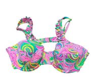 Lily Pulitzer All Nighter Ruffle Ladies Bikini Top Sz. L