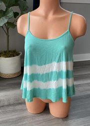 Heart Hips Green Tie Dye Tank Top L Juniors Cropped E8