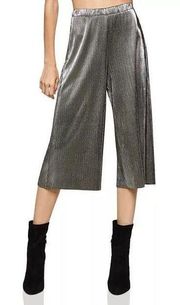 Pants & Jumpsuits | Bcbg Silver Metallic Wide Leg Culottes