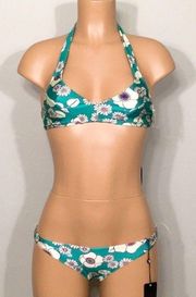 WILDFOX 60’s Brazilian floral reversible bikini. S-top/L-bottoms