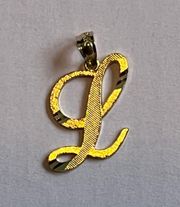 14k Solid Gold initial L Pendant | Initial or letter charm | perfect gift | letter L | initial L charm |  | Letter L |