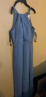 NWT bill levkoff blue maxi dress 14