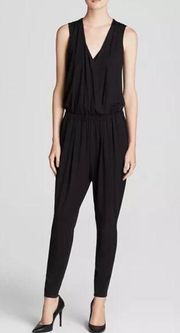 eileen fisher black draped sleeveless plus size jumpsuit