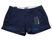 Dear John Holly Roll Cuff Short Size 33 Stretch Dark Wash Blue Rolled Cuffed