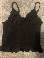 Cropped Black Tank Top