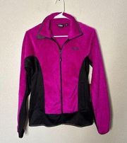 Fila Women Small Pink Athletic Jacket Teddy Athleisure Workout Sport Sweatshirt