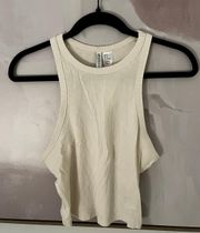 White Basic Ribbed Tank Top