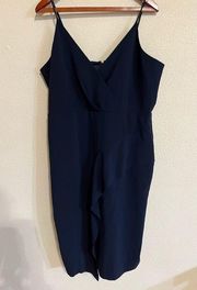 Parker black Tayla navy blue sheath mini formal dress 16 plus