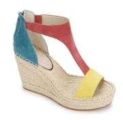 Kenneth Cole Olivia Espadrille Wedge Sandals 9 Multicolor Open Toe Leather  NEW