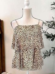 Sam Edelman Tier Leopard Top Size Medium NWT