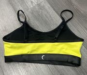 Zyia Active Neon Yellow Metallic Light N Tight Adjustable Strap Sports Bra Sz M