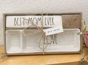 New Rae Dunn BEST MOM EVER LOVE Desk Plaque + Desk Tray Office Organizer