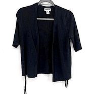 Carmen little black cardigan shirt sleeve ribbed soft cozy size medium