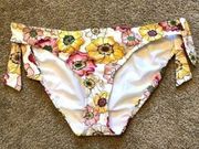 NEW NWOT JAG JEANS Yellow Pink White Tropical Floral Y2K 00s Bikini BOTTOM XL