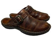 Born Shoes Women's 6M Leather Slip On Mule Clog Handcrafted Brown