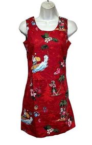 hawaiian hangover surfing santa hibiscus flamingo christmas dress Size S