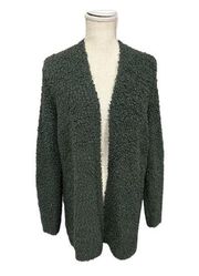 Size Medium Dark Green Chunky Popcorn Knit Oversized Cardigan Sweater