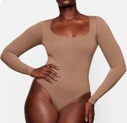 SKIMS Jelly Sheer Long Sleeve Scoop Neck Bodysuit Sienna Women's XL