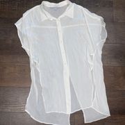 Sheer White Blouse Women’s Medium