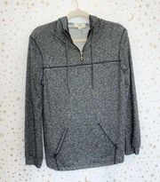 Entro Lightweight Heathered Grey Distressed Pullover Jacket