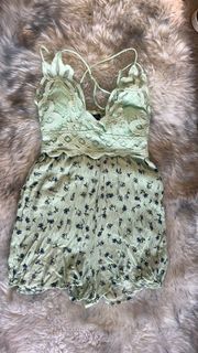 Short Lacey Floral Romper