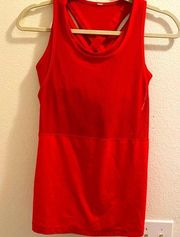 Lululemon 6 orange/red workout top with sports bra