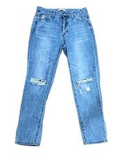 Hammer jeans LA High Rise Button fly distressed jeans M light blue