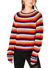 NWT  Multicolor Stripe Retro Sweater Size Medium