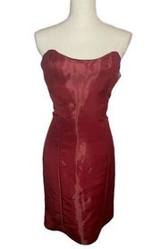 NWT Nicole miller Red/ wine/ Satin look sleeveless Formal/ Cocktail Dress Size 1