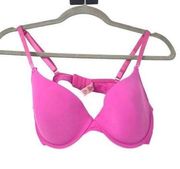 JUICY COUTURE INTIMATES PINK PADDED BRA WOMENS SIZE 36C JUICY COUTURE LOGO BAND