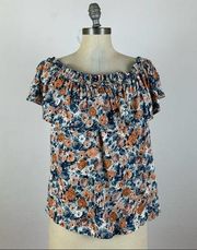 Current/Elliott Floral Off Shoulder Blouse Size M/L