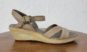 Timberland Earthkeepers Whittier Womens Sandals 9 Gray Jute Leather Wedge 8260R