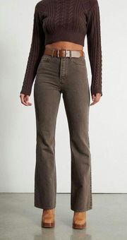 Brown High Waisted Bootcut Jeans