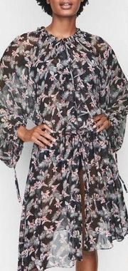 Victoria's Secret floral chiffon duster/ swim coverup size M/L