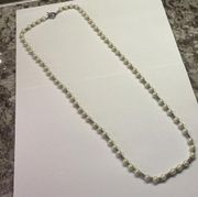 CHAPS Faux Pearl Bead Beaded Silver Tone Necklace Toggle Clasp