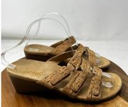 VIONIC Park Radia Tan Cork Wedge Comfort Sandals Women’s Size 8