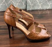 Talbots Brown Criss-Cross High Heels - Size 6