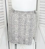 Free People  Midnight Magic Snake Print Mini Skirt Ivory Grey Size 10