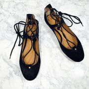 Chloe Foster Lace-up Ballet Flat In Black