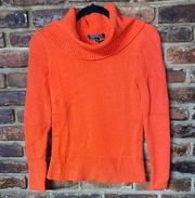 Lauren Ralph Lauren Burnt Orange Turtleneck Wool Blend Sweater Women's Size XS