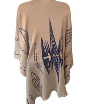 FRANCESCA’S Mesquite Ruana Wrap Sweater Shawl Poncho OS Gray Blue Style #4455