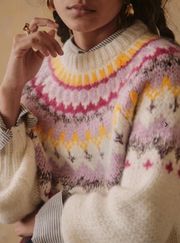 NWT  CONSTANTIN JUMPER white Ecru Multicolor Italy sweater SZS bust37 SZ6