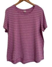 Underwood Women’s Purple Striped Short Sleeve Athletic Top XXL