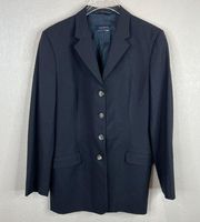 Piazza Sempione Blazer Jacket Women's 46 Navy Blue 4 Button Classic Notch Lapel