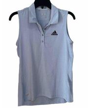 Adidas Blue Sleeveless Collared 1/4 Button Down Golf Shirt Women’s Small