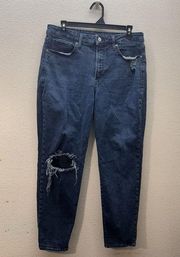 Old Navy Dark Indigo High Rise OG Straight Denim Jeans Sz 12 Secret Slim