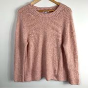 Johnny Was Pink Knit & Sequin Alpaca Wool Blend Sweater